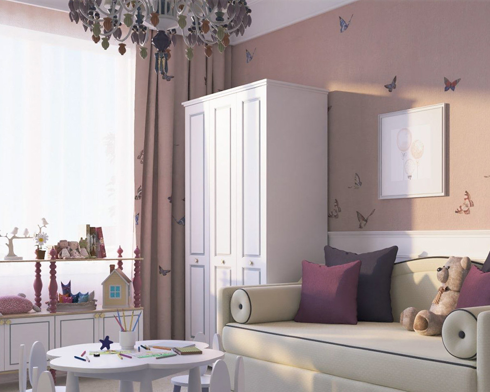 Детская комната в интерьере с мебелью Vitti в квартире в ЖК «Привелегия» в Санкт-Петербурге