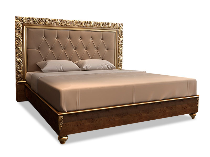Двухспальная кровать из массива вишни