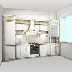 Подготовка дизайн-проекта для интерьера и встроенной мебели Vitti на месте установки.